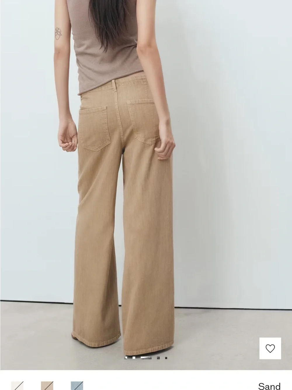 Wide leg denim trousers with belt